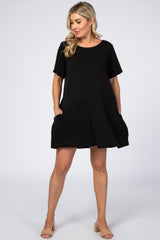 Black Crisscross Back Maternity Dress