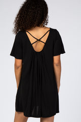 Black Crisscross Back Dress