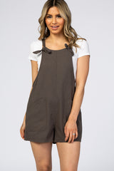 Dark Grey Tie Knot Short Overalls