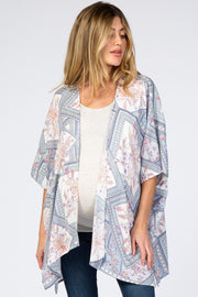 Blue Printed Maternity Cover Up