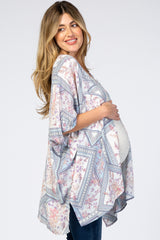 Blue Printed Maternity Cover Up