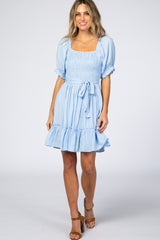 Light Blue Smocked Dress