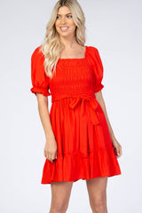 Red Smocked Dress