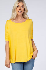 Yellow Short Dolman Sleeve Top