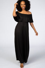 Black Off Shoulder Maxi Dress