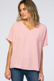 Pink Short Sleeve Blouse