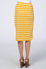 Yellow Ribbed Striped Skirt