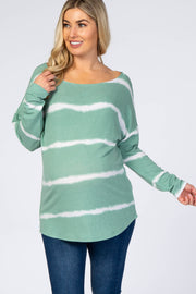 Jade Striped Long Dolman Sleeve Maternity Top