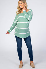 Jade Striped Long Dolman Sleeve Maternity Top