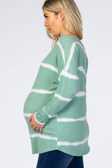 Jade Striped Long Dolman Sleeve Maternity Top