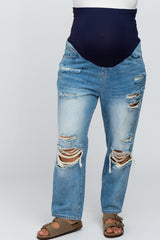 Blue Distressed Maternity Plus Jeans