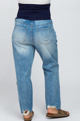 Blue Distressed Maternity Plus Jeans