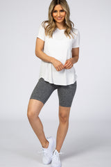 Charcoal Marled Biker Shorts