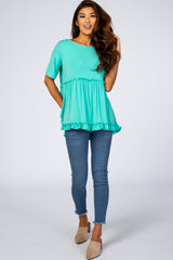 Mint Green Lettuce Trim Top