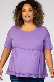 Lavender Tiered Plus Maternity Top