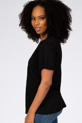 Black Short Sleeve Top