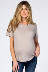 Grey Short Sleeve Maternity Top