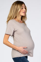 Grey Short Sleeve Maternity Top