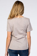 Grey Short Sleeve Maternity Top