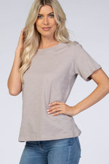 Grey Short Sleeve Top