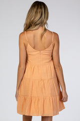 Peach Sleeveless Tiered Maternity Mini Dress