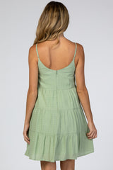 Mint Sleeveless Tiered Maternity Mini Dress