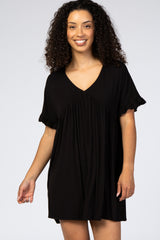 Black Ruffle Sleeve Baby Doll Dress