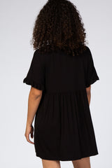 Black Ruffle Sleeve Baby Doll Dress