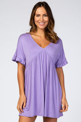 Lavender Ruffle Sleeve Baby Doll Dress