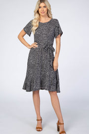 Black Polka Dot Ruffle Dress