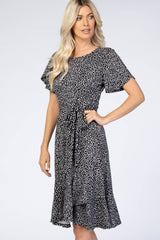 Black Polka Dot Ruffle Dress