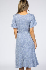 Blue Polka Dot Ruffle Dress