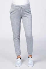 Heather Grey Drawstring Maternity Sweatpants