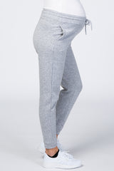 Heather Grey Drawstring Maternity Sweatpants