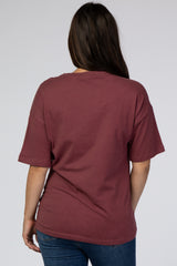 Burgundy Basic Short Sleeve Maternity Tee