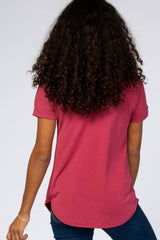 Mauve V-Neck Back Cutout Top