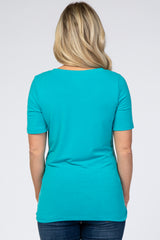 Aqua V-Neck Short Sleeve Basic Maternity Top