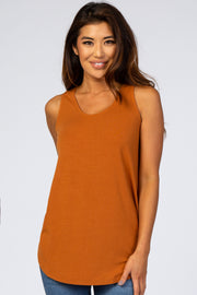 Tan Basic Sleeveless Top