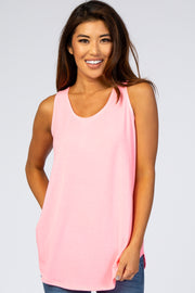 Neon Pink Basic Sleeveless Top