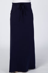 Navy Blue Maternity Maxi Skirt