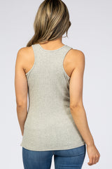 Grey Ribbed Tank Top