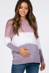 Mauve Ombre Long Sleeve Maternity Top