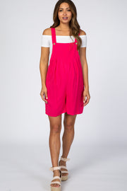 Fuchsia Maternity Short Overalls