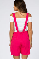 Fuchsia Maternity Short Overalls