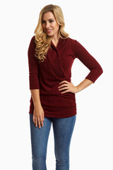 Burgundy Knit Maternity/Nursing Top