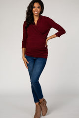 Burgundy Knit Maternity/Nursing Top