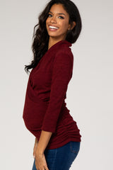 Burgundy Knit Maternity/Nursing Top