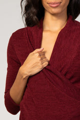 Burgundy Knit Maternity/Nursing Top