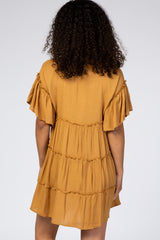 Mustard Tiered Mini Dress