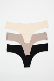 Neutral Seamless Thong Set